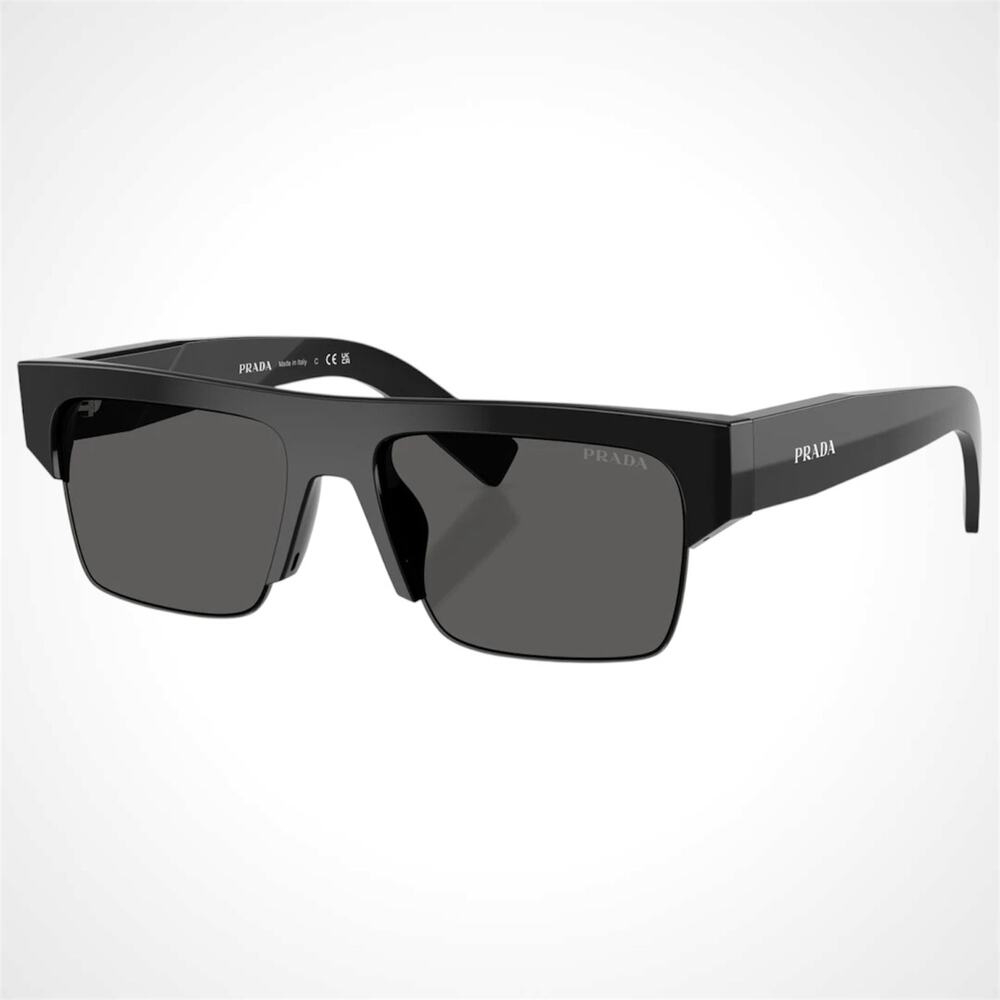 New PRADA Sunglasses Black Square Letter Logo 55-18-145mm - Picture 1 of 5